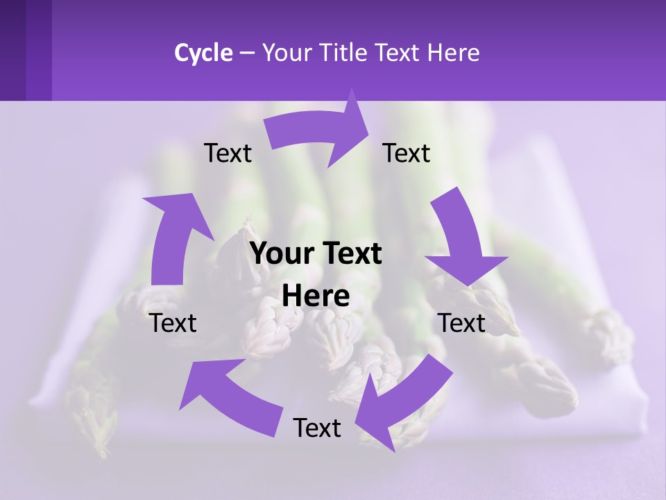 A Bunch Of Green Asparagus On A Purple Surface PowerPoint Template