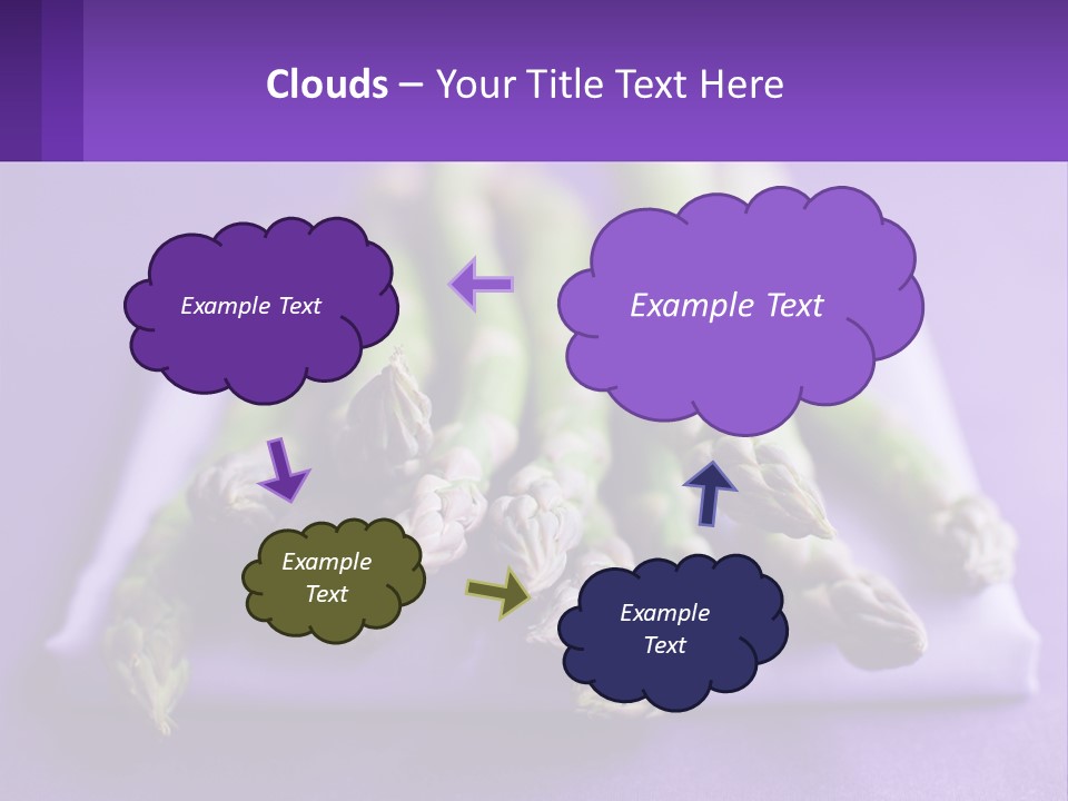 A Bunch Of Green Asparagus On A Purple Surface PowerPoint Template
