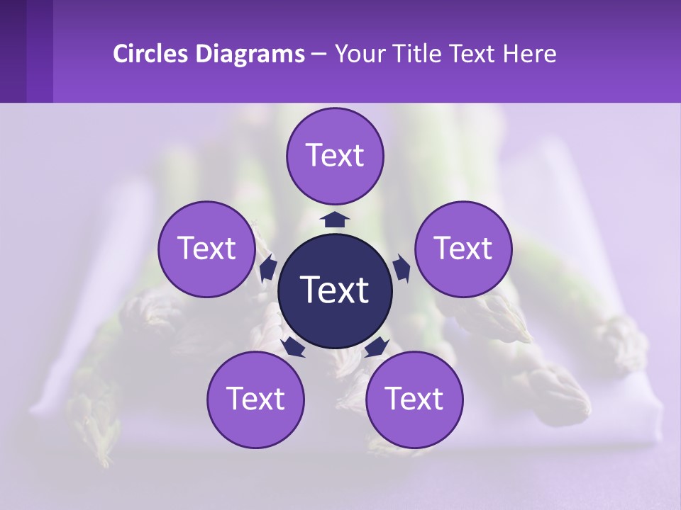 A Bunch Of Green Asparagus On A Purple Surface PowerPoint Template