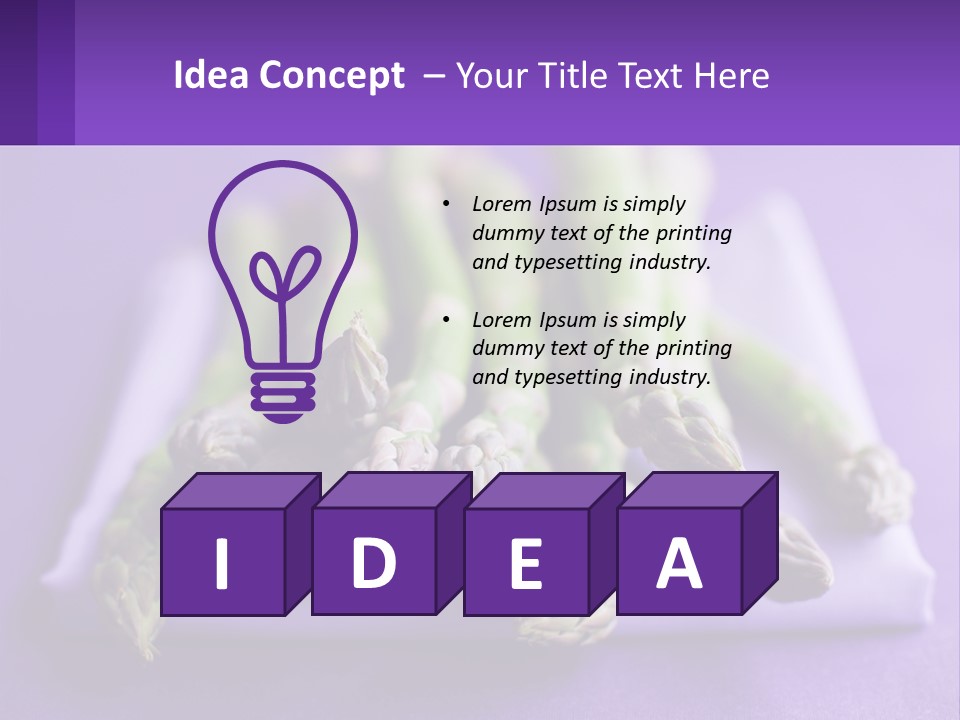A Bunch Of Green Asparagus On A Purple Surface PowerPoint Template
