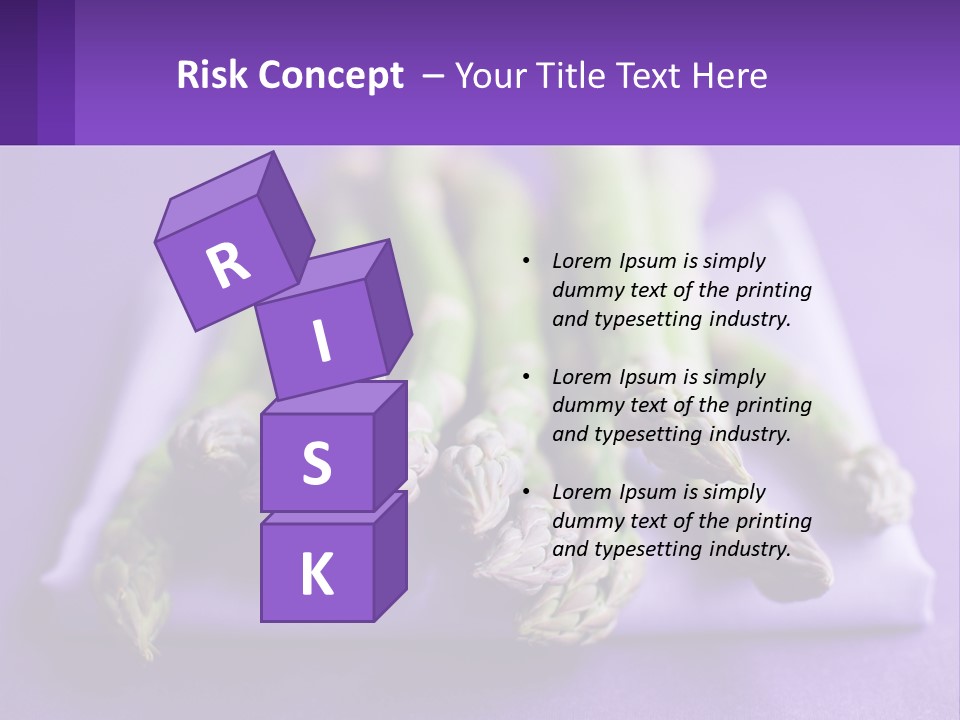 A Bunch Of Green Asparagus On A Purple Surface PowerPoint Template