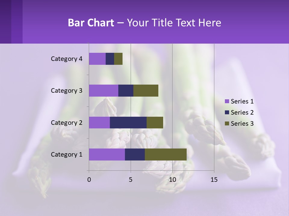 A Bunch Of Green Asparagus On A Purple Surface PowerPoint Template