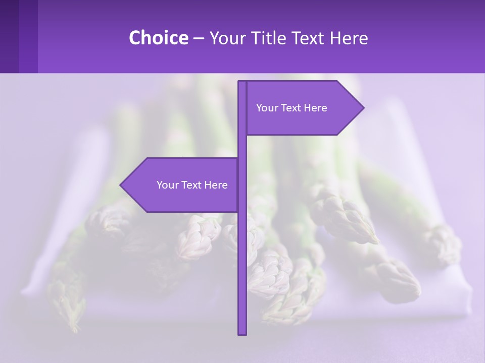 A Bunch Of Green Asparagus On A Purple Surface PowerPoint Template