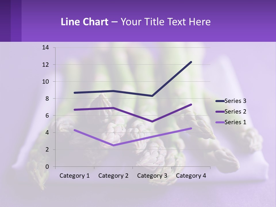 A Bunch Of Green Asparagus On A Purple Surface PowerPoint Template