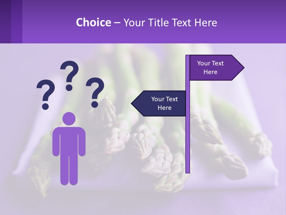 A Bunch Of Green Asparagus On A Purple Surface PowerPoint Template