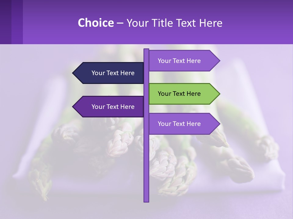 A Bunch Of Green Asparagus On A Purple Surface PowerPoint Template