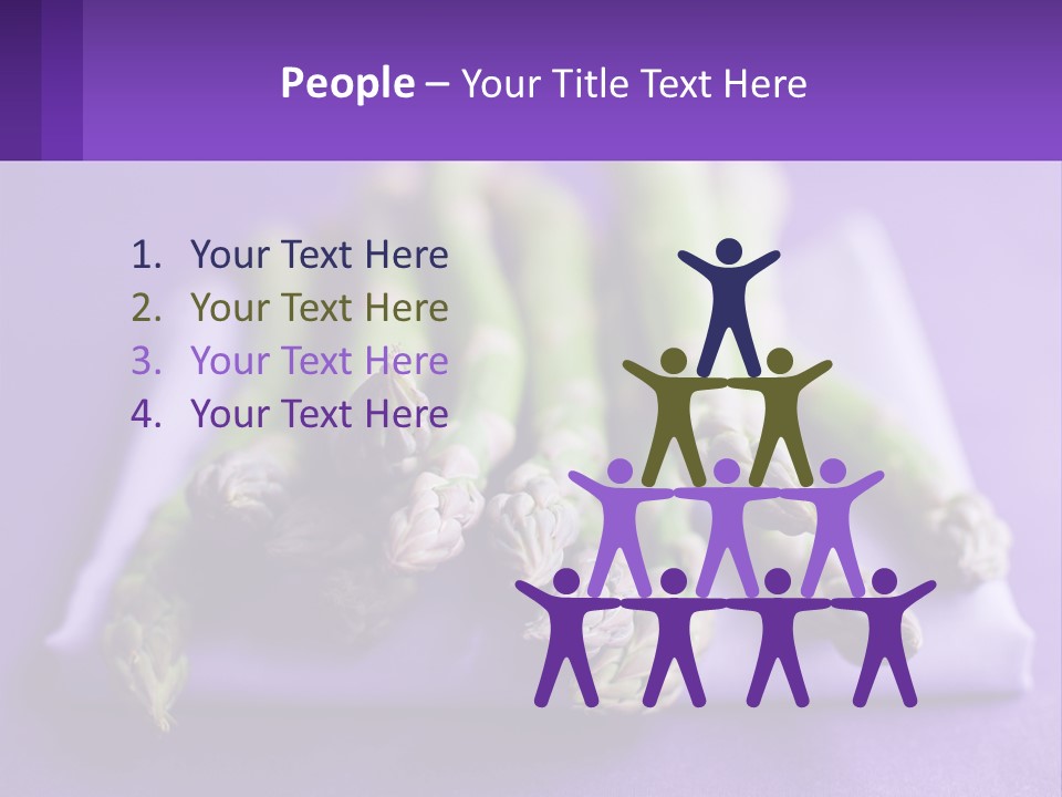 A Bunch Of Green Asparagus On A Purple Surface PowerPoint Template