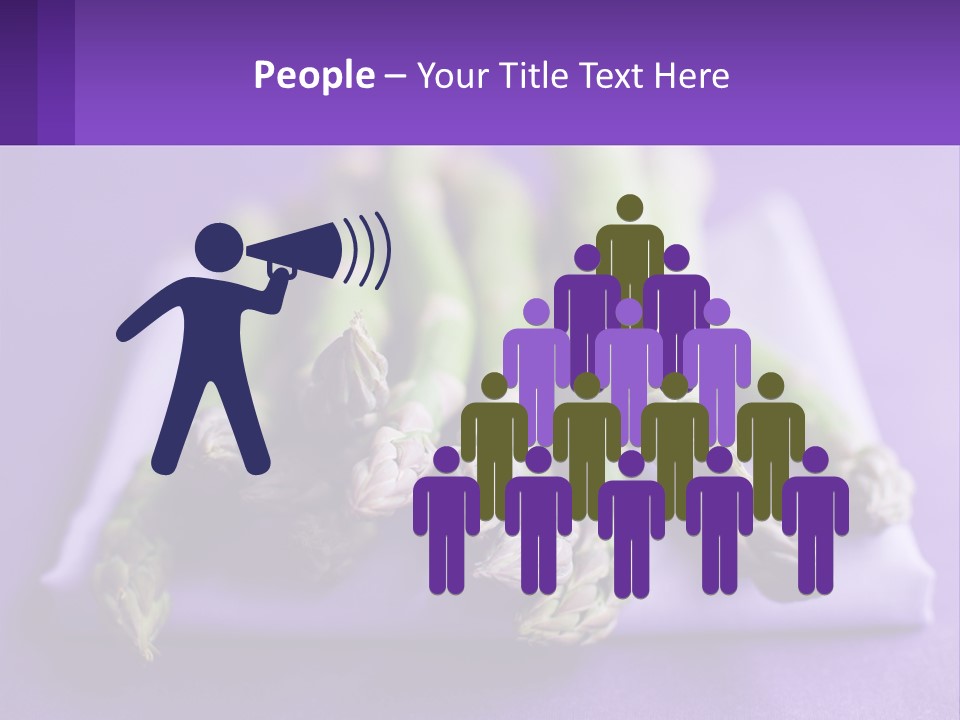 A Bunch Of Green Asparagus On A Purple Surface PowerPoint Template