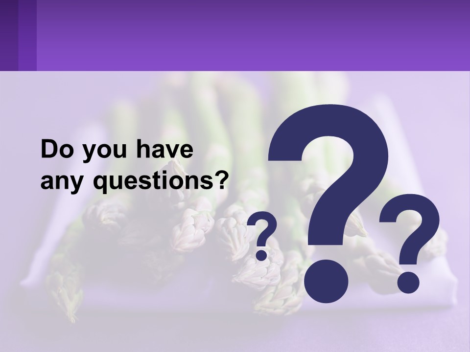 A Bunch Of Green Asparagus On A Purple Surface PowerPoint Template