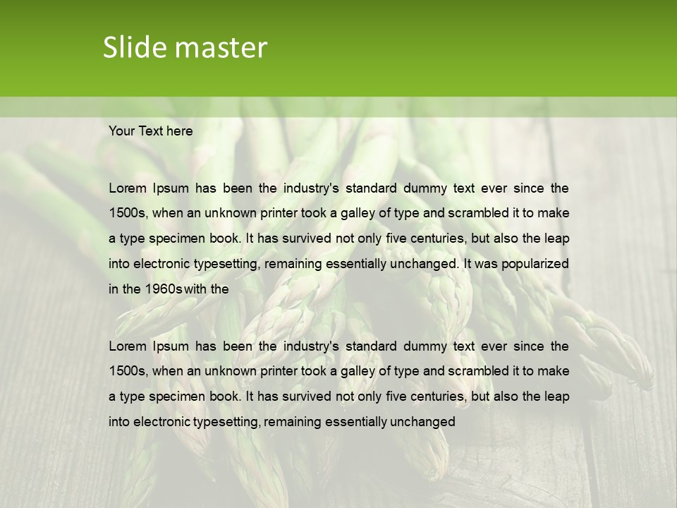 A Pile Of Asparagus On A Wooden Table PowerPoint Template