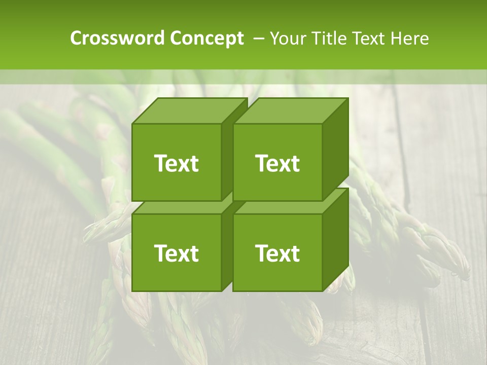 A Pile Of Asparagus On A Wooden Table PowerPoint Template