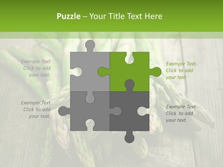 A Pile Of Asparagus On A Wooden Table PowerPoint Template