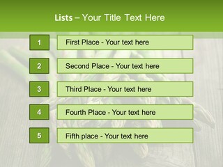 A Pile Of Asparagus On A Wooden Table PowerPoint Template