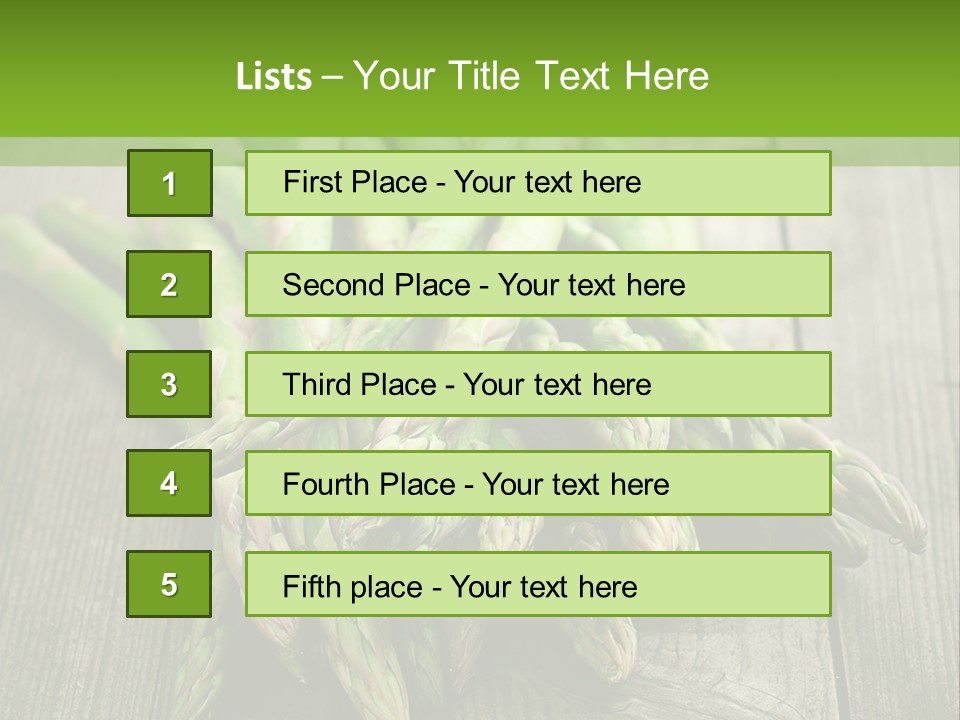 A Pile Of Asparagus On A Wooden Table PowerPoint Template