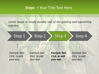 A Pile Of Asparagus On A Wooden Table PowerPoint Template