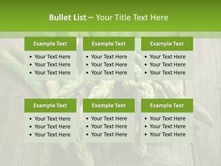 A Pile Of Asparagus On A Wooden Table PowerPoint Template