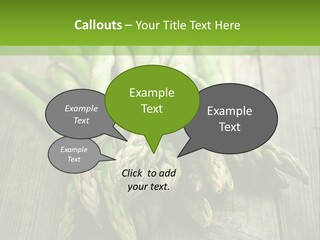 A Pile Of Asparagus On A Wooden Table PowerPoint Template