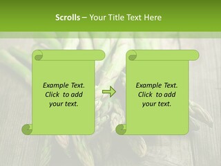 A Pile Of Asparagus On A Wooden Table PowerPoint Template