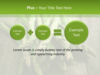 A Pile Of Asparagus On A Wooden Table PowerPoint Template