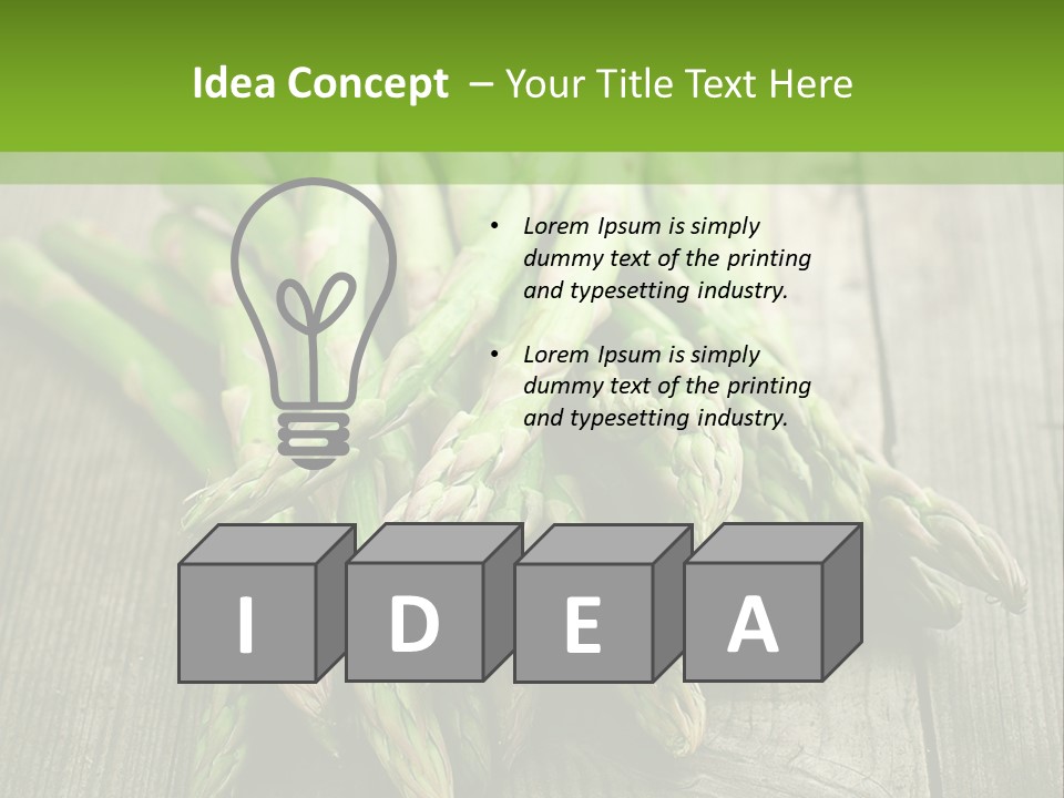 A Pile Of Asparagus On A Wooden Table PowerPoint Template