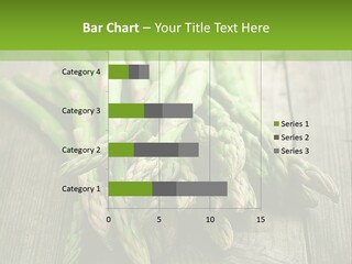 A Pile Of Asparagus On A Wooden Table PowerPoint Template