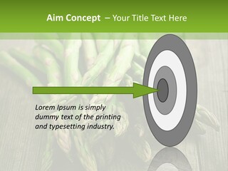 A Pile Of Asparagus On A Wooden Table PowerPoint Template