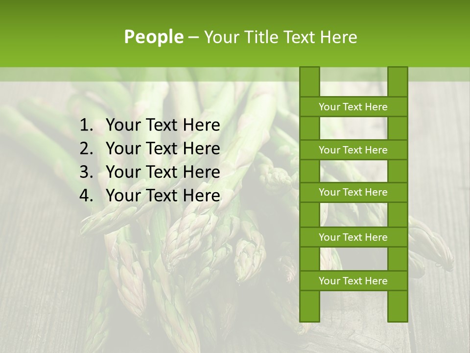 A Pile Of Asparagus On A Wooden Table PowerPoint Template