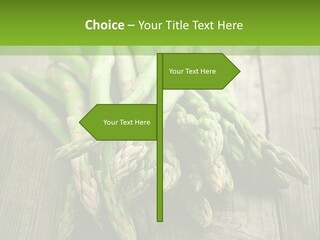 A Pile Of Asparagus On A Wooden Table PowerPoint Template