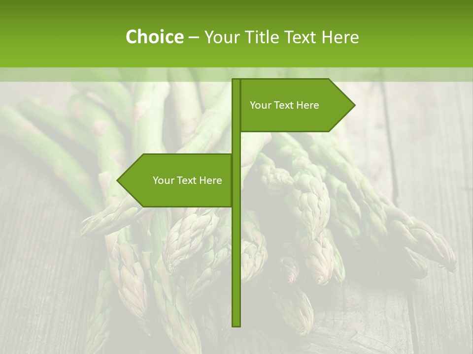 A Pile Of Asparagus On A Wooden Table PowerPoint Template