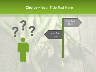 A Pile Of Asparagus On A Wooden Table PowerPoint Template