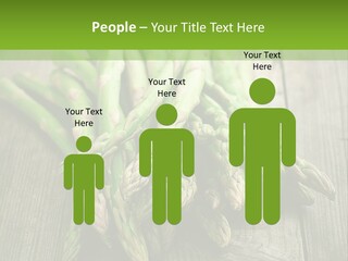 A Pile Of Asparagus On A Wooden Table PowerPoint Template