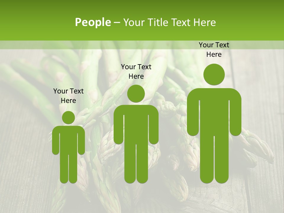 A Pile Of Asparagus On A Wooden Table PowerPoint Template