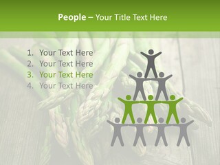 A Pile Of Asparagus On A Wooden Table PowerPoint Template