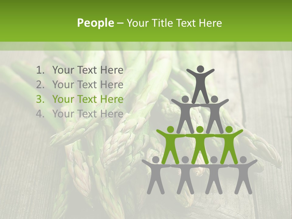 A Pile Of Asparagus On A Wooden Table PowerPoint Template