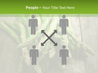 A Pile Of Asparagus On A Wooden Table PowerPoint Template