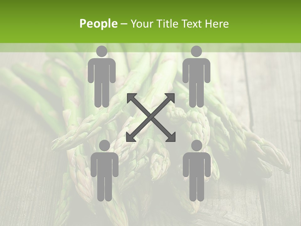 A Pile Of Asparagus On A Wooden Table PowerPoint Template