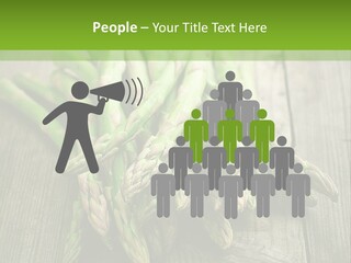 A Pile Of Asparagus On A Wooden Table PowerPoint Template