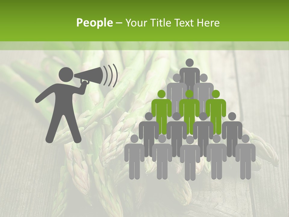 A Pile Of Asparagus On A Wooden Table PowerPoint Template