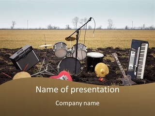 A Musical Instrument In The Middle Of A Field PowerPoint Template