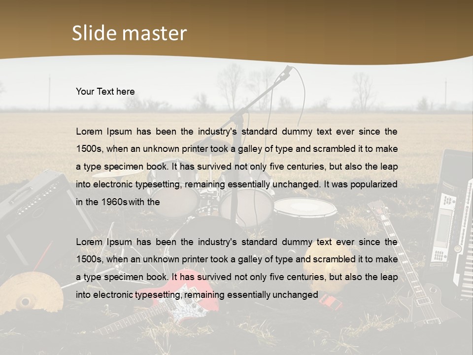 A Musical Instrument In The Middle Of A Field PowerPoint Template