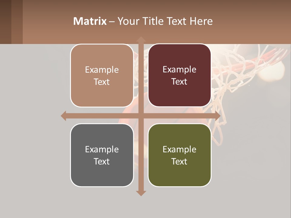 A Basketball Going Through The Net Of A Basketball Hoop PowerPoint Template