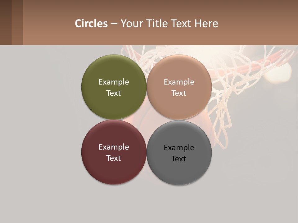 A Basketball Going Through The Net Of A Basketball Hoop PowerPoint Template