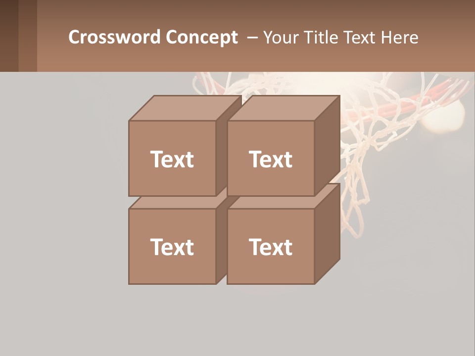 A Basketball Going Through The Net Of A Basketball Hoop PowerPoint Template