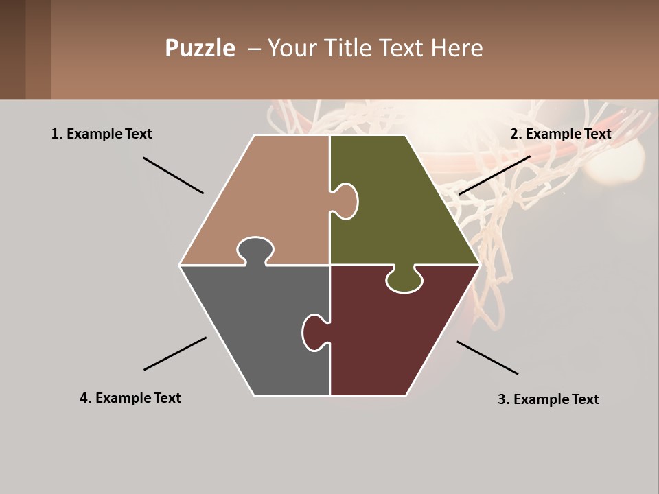A Basketball Going Through The Net Of A Basketball Hoop PowerPoint Template