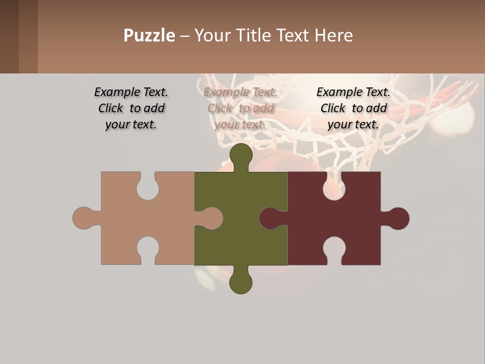 A Basketball Going Through The Net Of A Basketball Hoop PowerPoint Template