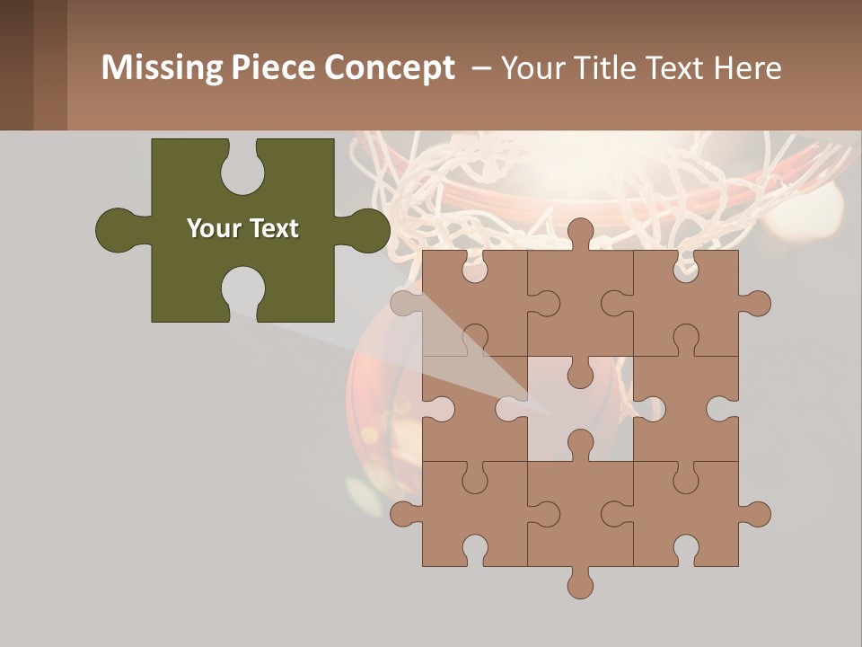 A Basketball Going Through The Net Of A Basketball Hoop PowerPoint Template