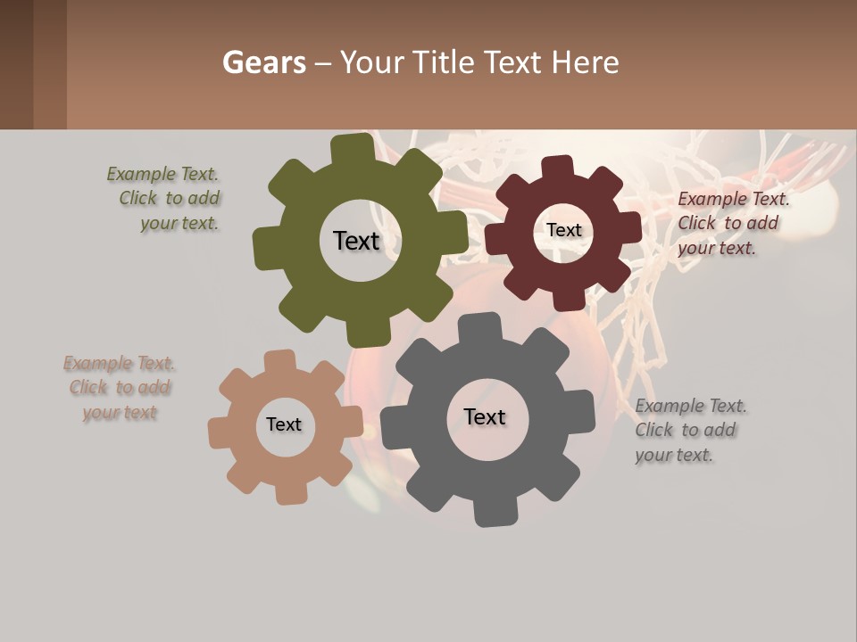 A Basketball Going Through The Net Of A Basketball Hoop PowerPoint Template