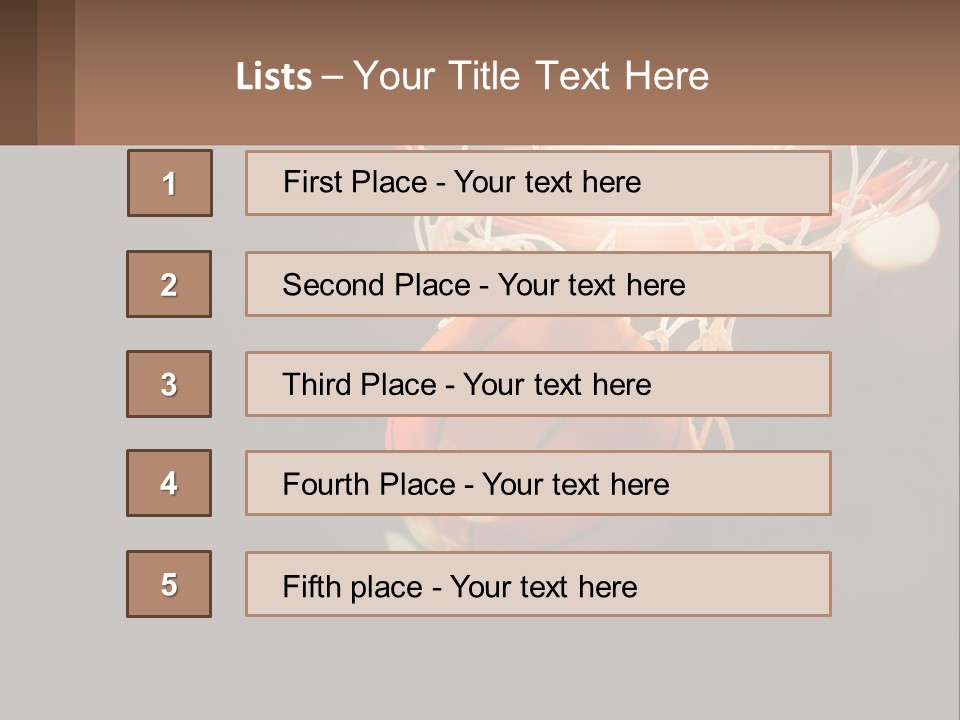 A Basketball Going Through The Net Of A Basketball Hoop PowerPoint Template