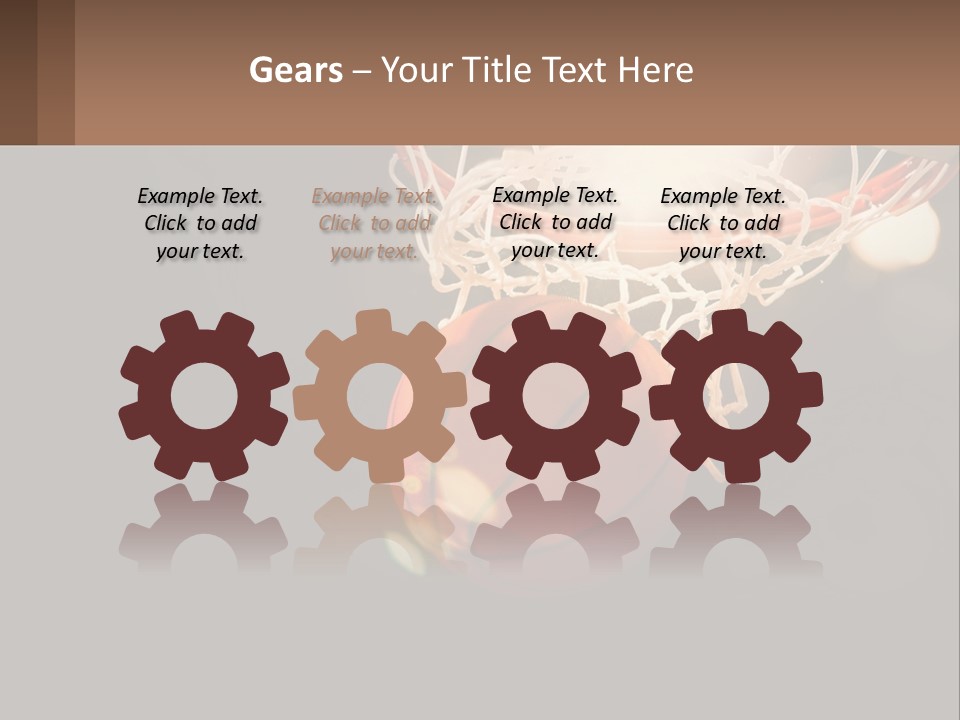 A Basketball Going Through The Net Of A Basketball Hoop PowerPoint Template