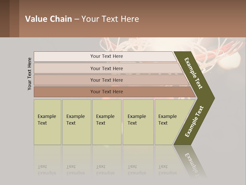 A Basketball Going Through The Net Of A Basketball Hoop PowerPoint Template
